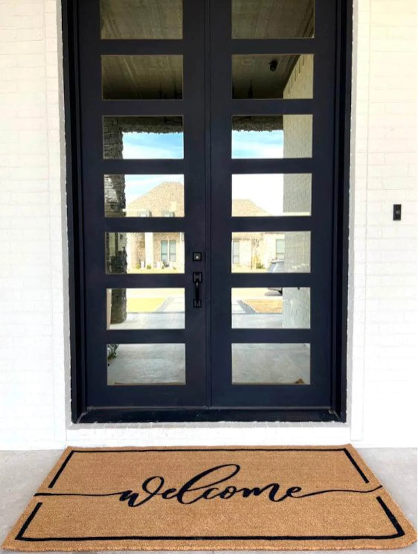 

Welcome Doormat Entryway Rug Flocked Coir Custom Door Mat Housewarming Gift Add Your Letter Words Outdoor Indoor Decor Carpet