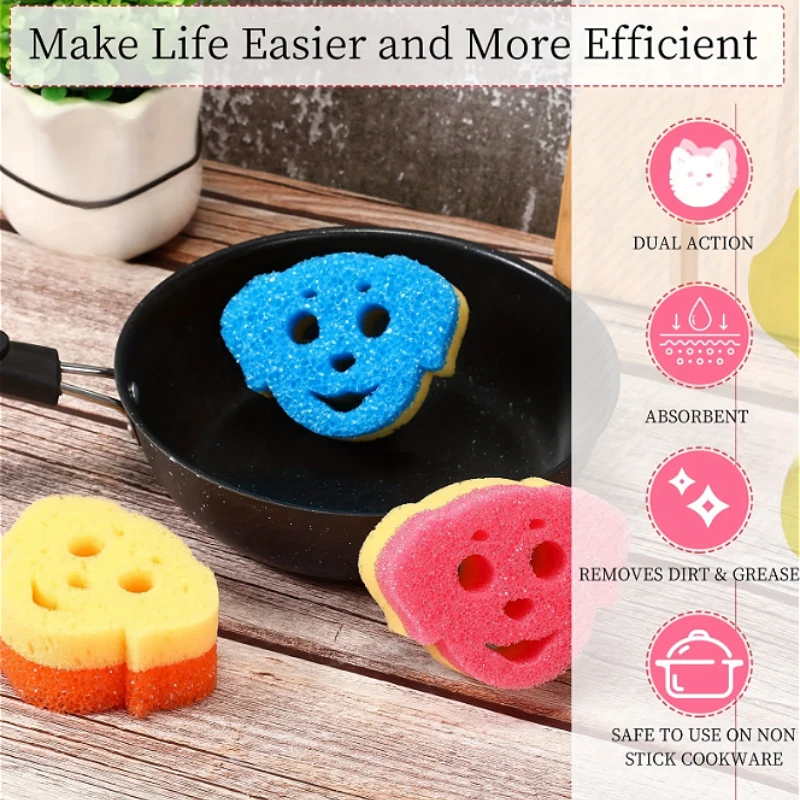 Esponja de limpieza, esponja multiusos para cocina, sala de estar, baño, inodoro y superficies de vidrio