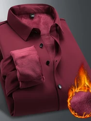 Plus Size 6xl 7xl 8xl Men Shirt Autumn Winter Oversize Warm Long Sleeve Thick Fleece 2023 Male Blue Flannel Red High Quality