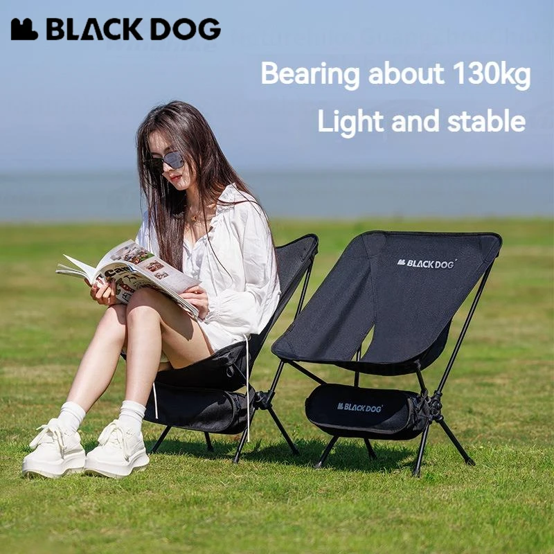 Naturehike BLACKDOG Lightweight Moon Chair Aluminum Alloy Double Single Pole Camping Outdoor Fishing Director Chair Portable