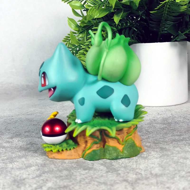 10 cm Bkm PokéMon Gk Bulbasaur Anfänger Pokemon Tier Figur Modell Garage Kit Puppe Trendy Spielzeug Ornamente Kinder Weihnachten Geschenke