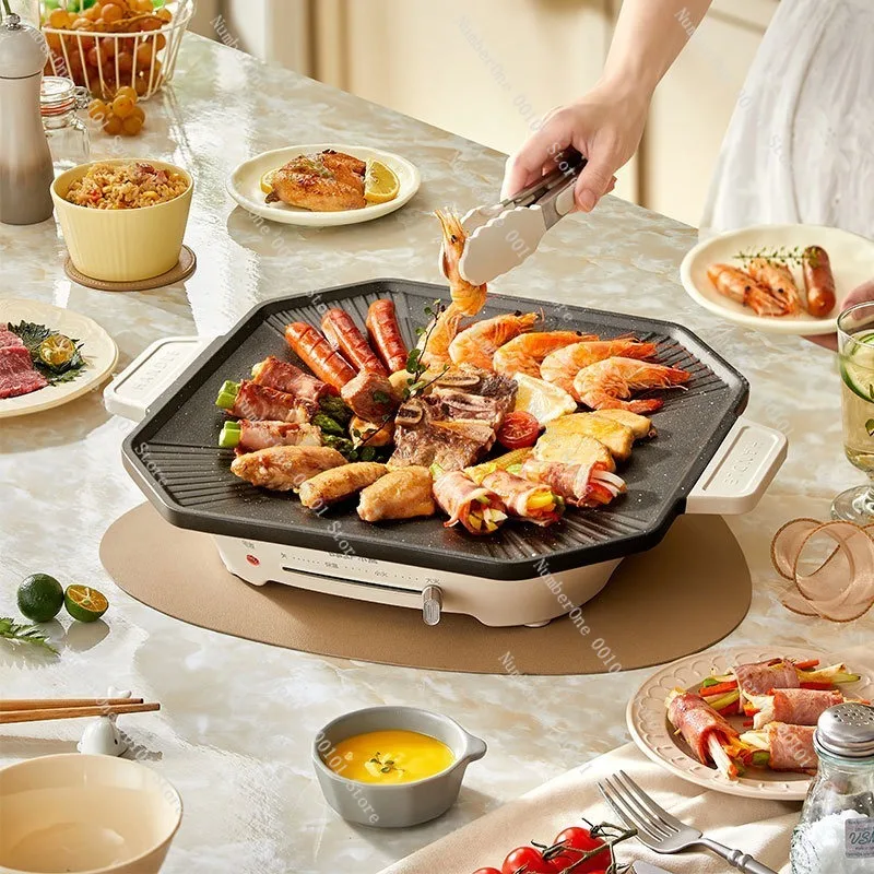 Electric grill pan, smokeless electric grill, household multi-functional barbecue grill machine DKL-E12Y2