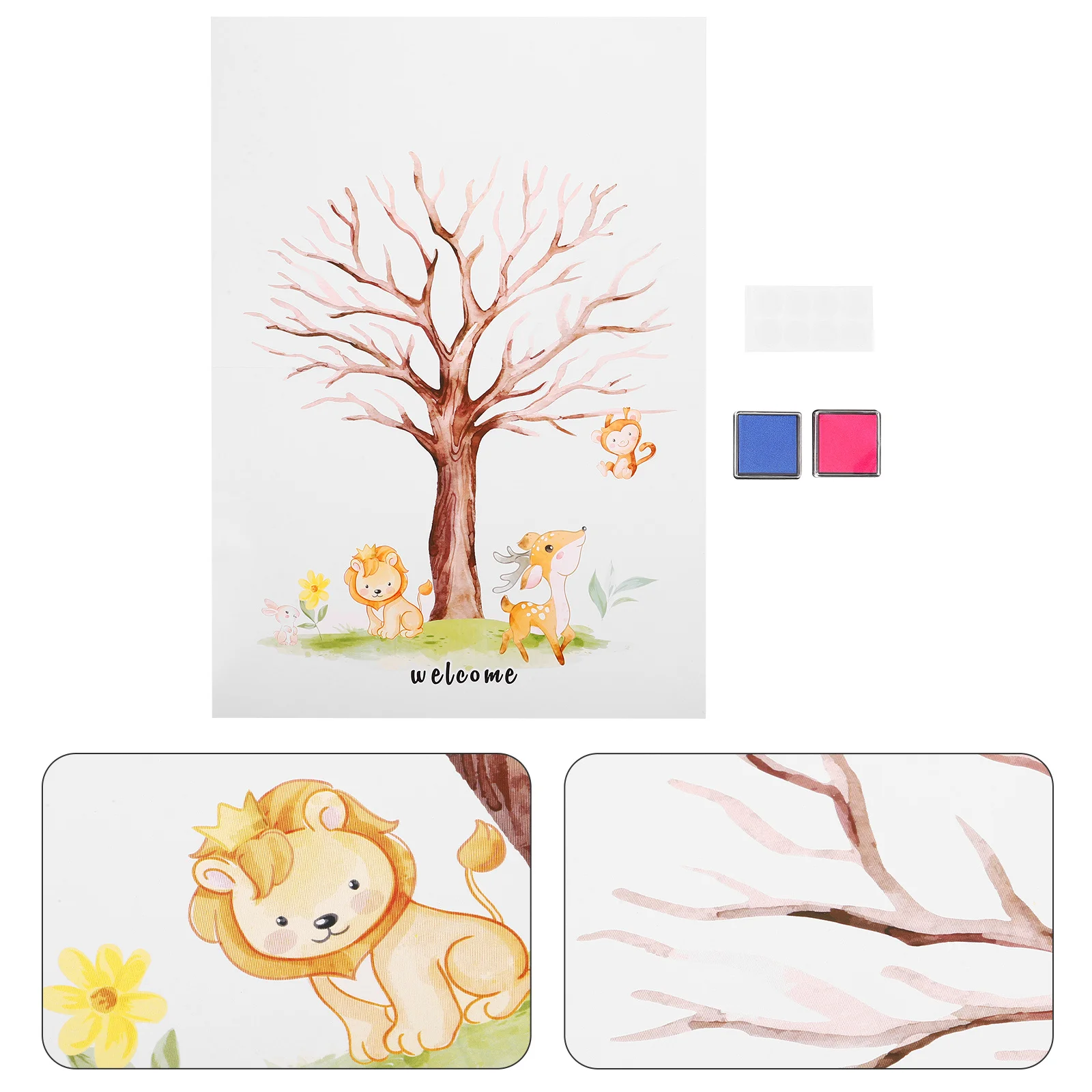 

1Set Gender Reveal Fingerprint Tree Guest Book for Baby Shower Party Decoration Voting Kit Unique Keepsake Party Favors