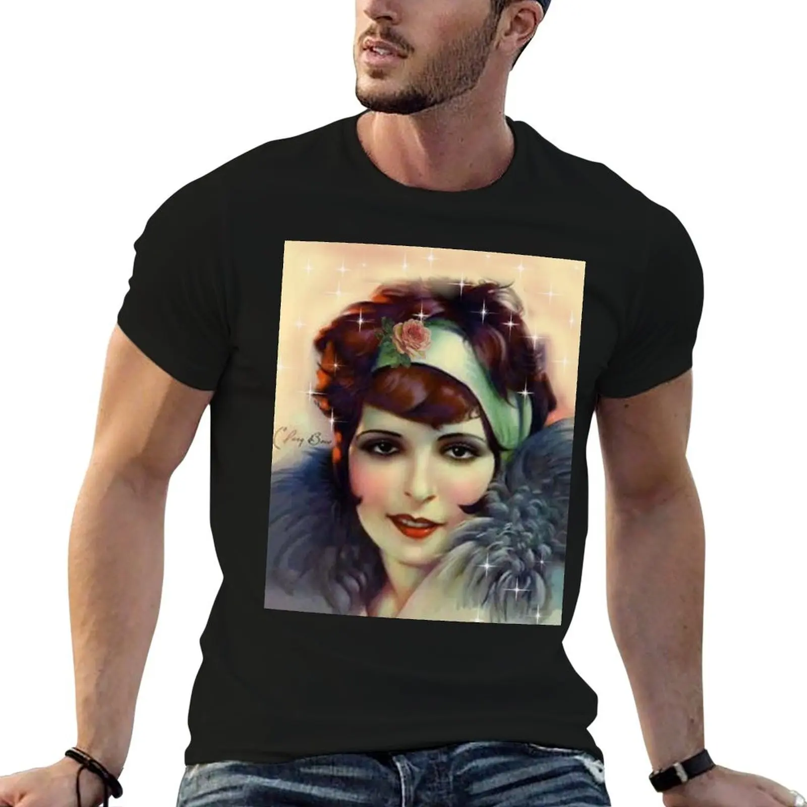 

clara green edit by mysticladyart art deco vintage 1920s dancer print digital edit mysticladyart T-Shirt