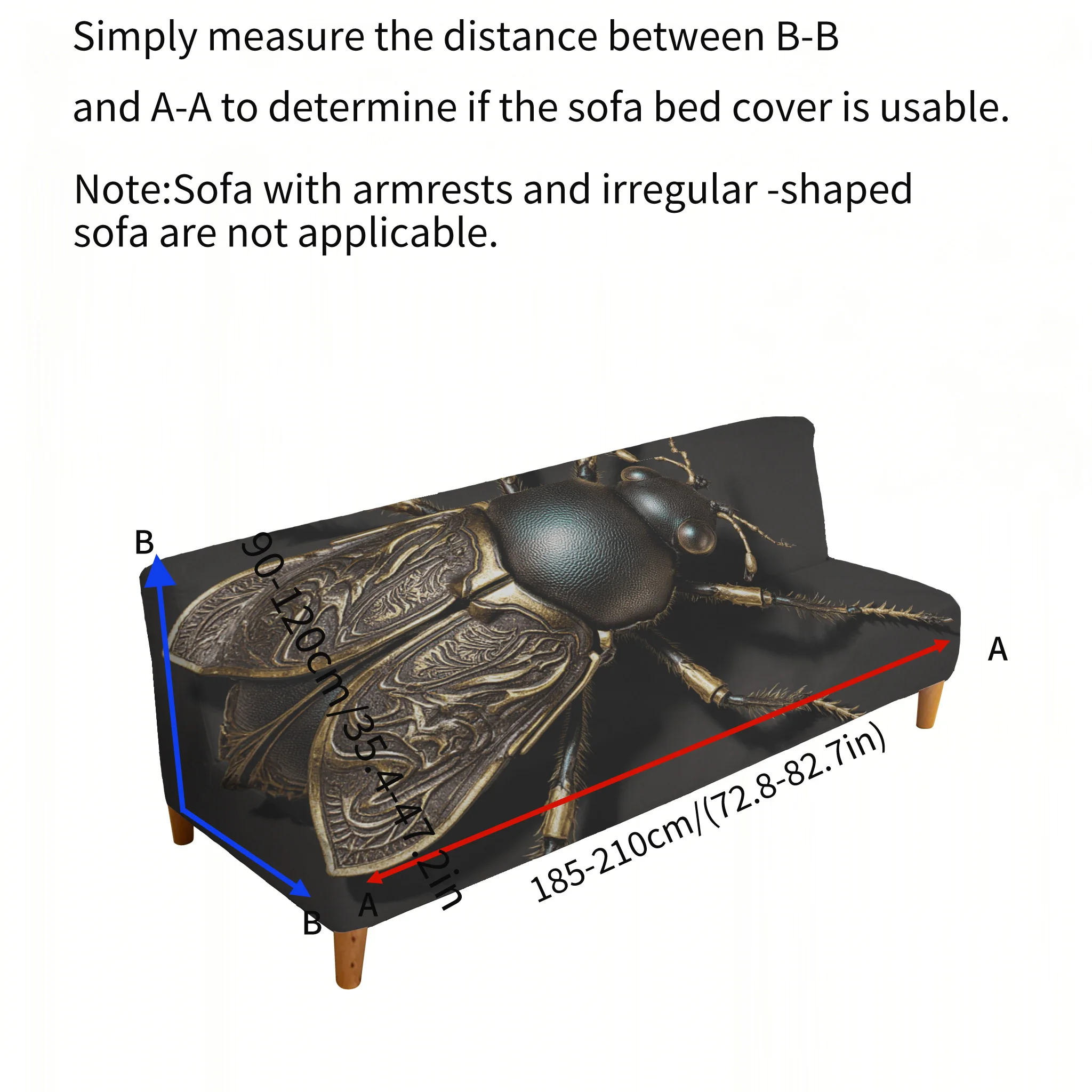 All-inclusive elastic sofa bed cover, metal wind fly sofa bed cover, easy installation, machine washable