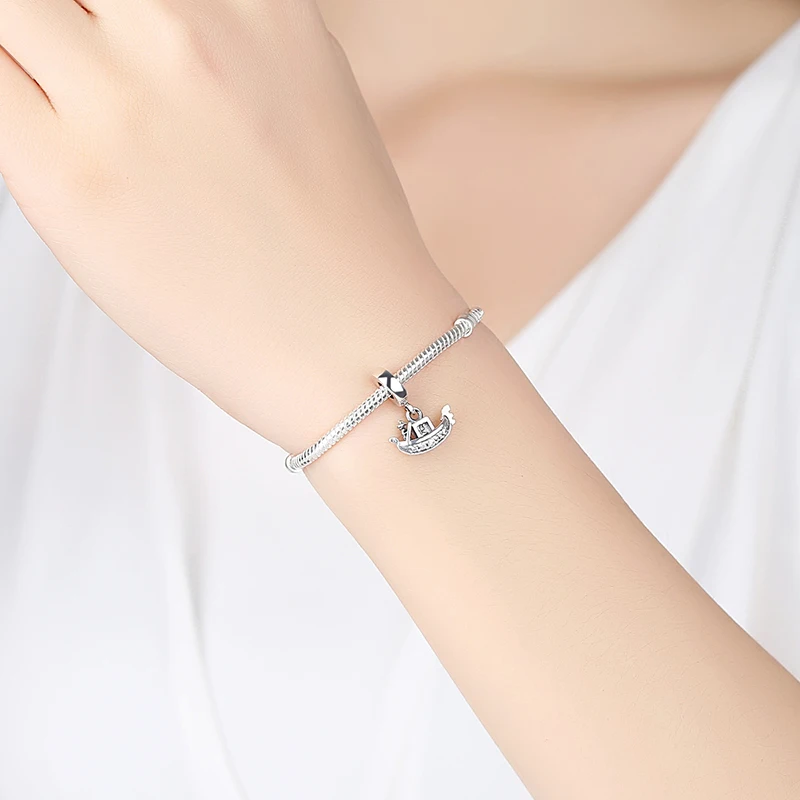 Original 925 Sterling Silver Charms Love Travel London Bus Suitcase Paris Flag Beads Fit Bracelets Necklaces Women DIY Jewelry view 3