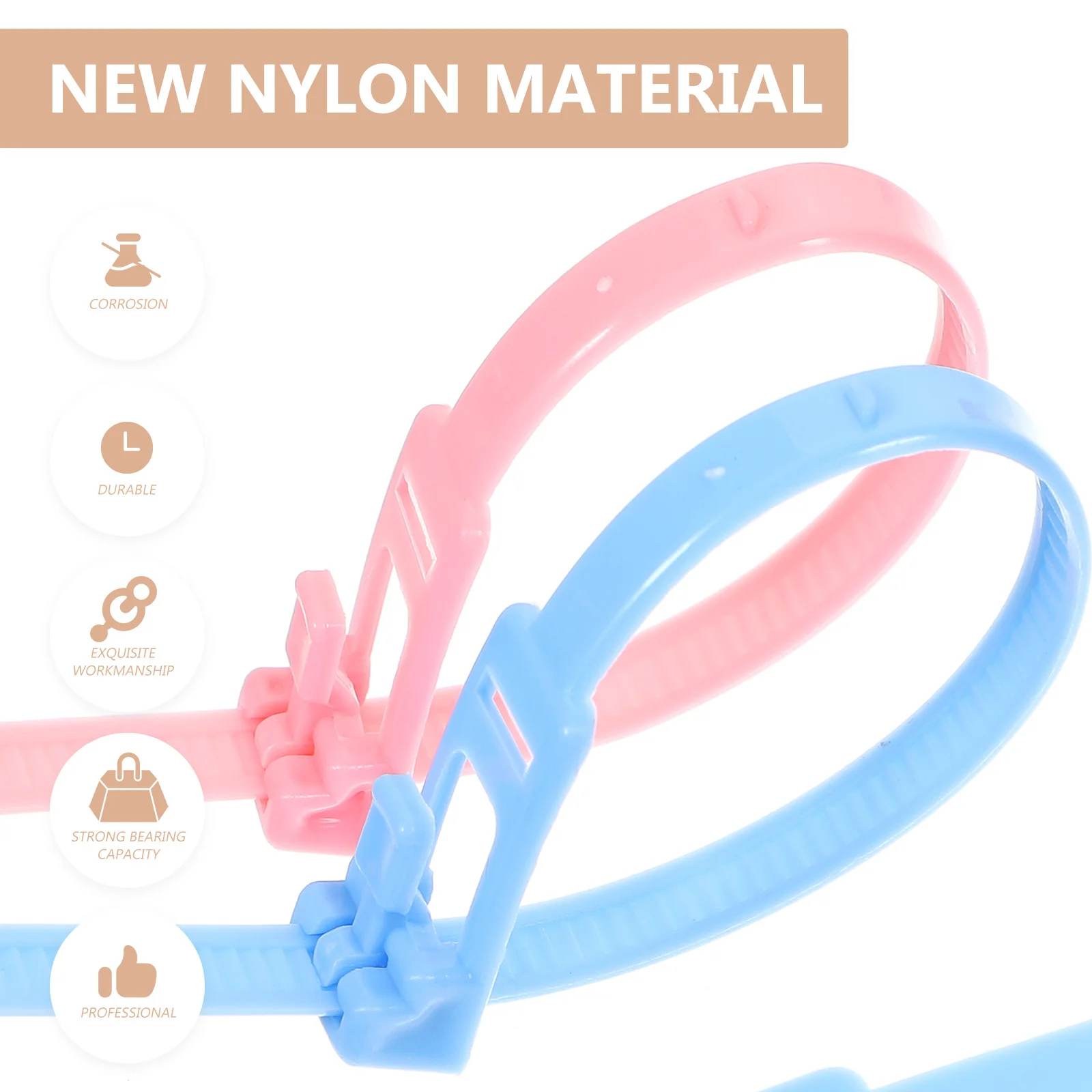 

100Pcs Plastic Wire Ties Reusable Cable Organizer Cord Management Ties for Home Appliances Phone Chargers Computer