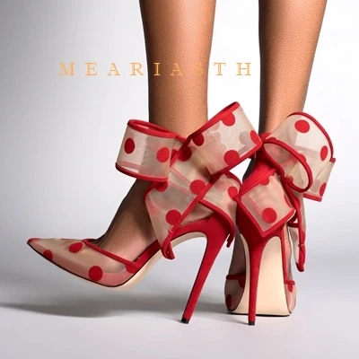 Pure White Lace Butterfly Knot Patterned Thin Heeled Pumps Pointy Toe High Heel Women's Shoes Celebrity Ladies Stilettos Party