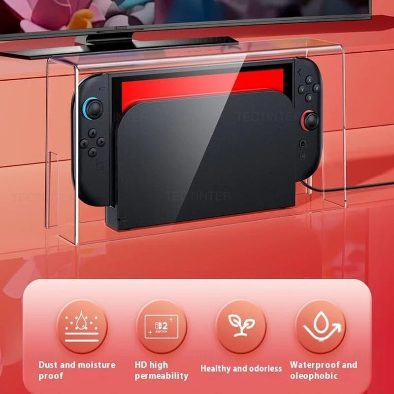 Transparent Acrylic Dust Cover for Nintendo Switch 2 & Oled Console Dock Dustproof Protective Case For Switch 2 Accessories