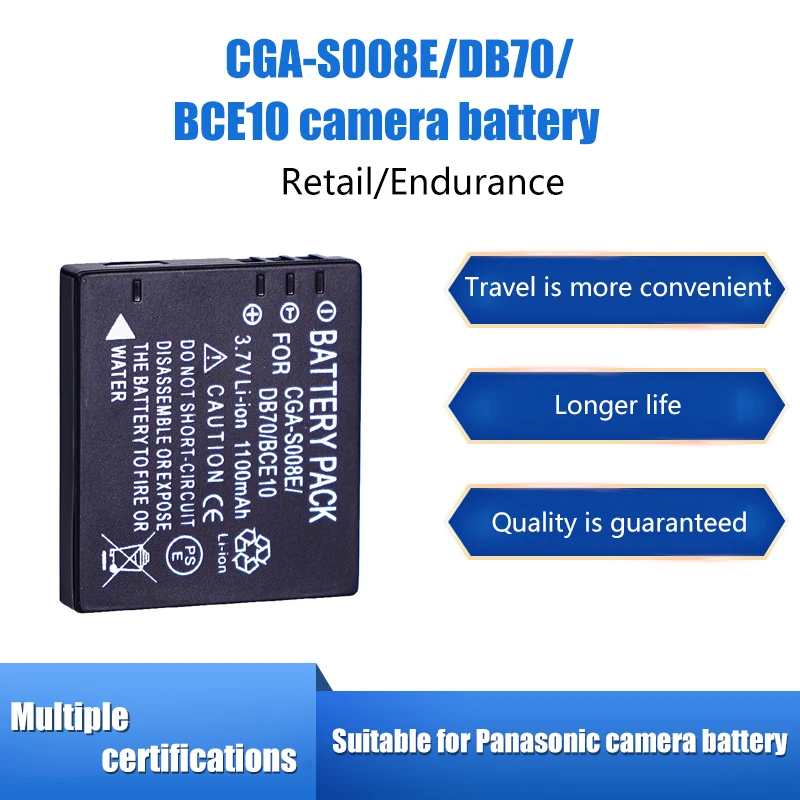 

CGA-S008E battery for Panasonic DMW-BCE10E DB-70 FX30 FX33 FX55 FX520