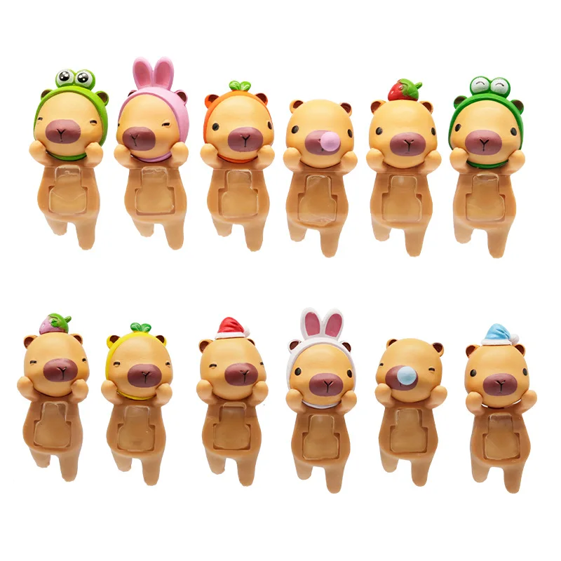 1set Cartoon Capybara Sonny Angel Doll Ornaments Lie Prone Capybara Children's Blind Box Toys Navigation Desktop Decorative Toys