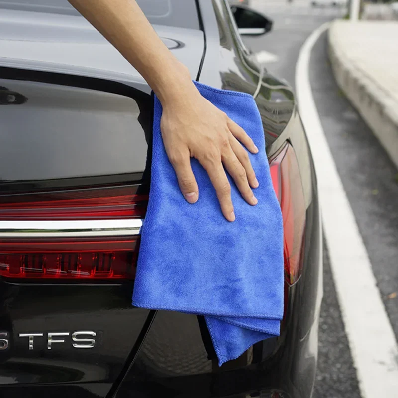 20Pcs Soft Microfiber Car Cleaning Towels Drying Cloth Hemming Wash Towel Water Suction Polishing Car Motorcycle Cleaning Tools