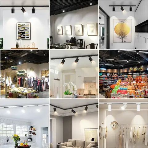 LED-skenlampa 220V spotlight skena 12W 20W 30W 40W COB taklampset för kök butik hem 10 best sales LED-skena - №4