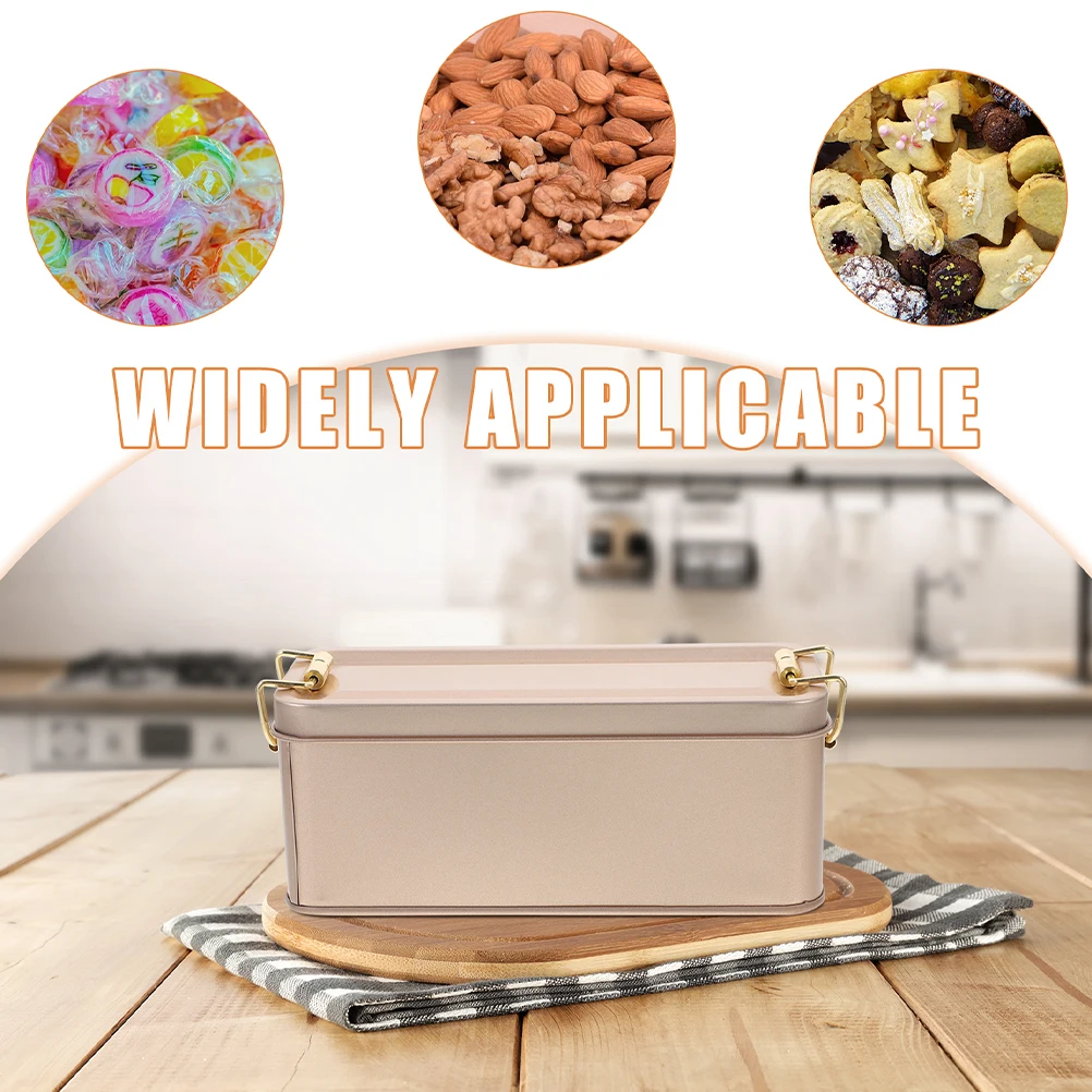 

2pcs Golden Small Size Retro Tinplate Storage Boxes for Cookies Candy Tea with Lid Multi-functional Containers