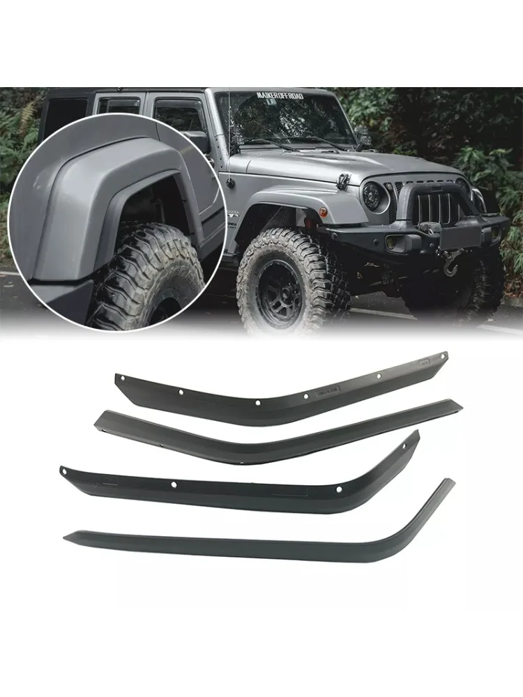 4 SZTUK przednich tylnych błotników przedłużających błotniki do Jeep Wrangler JK JKU 2007-2017 — 2