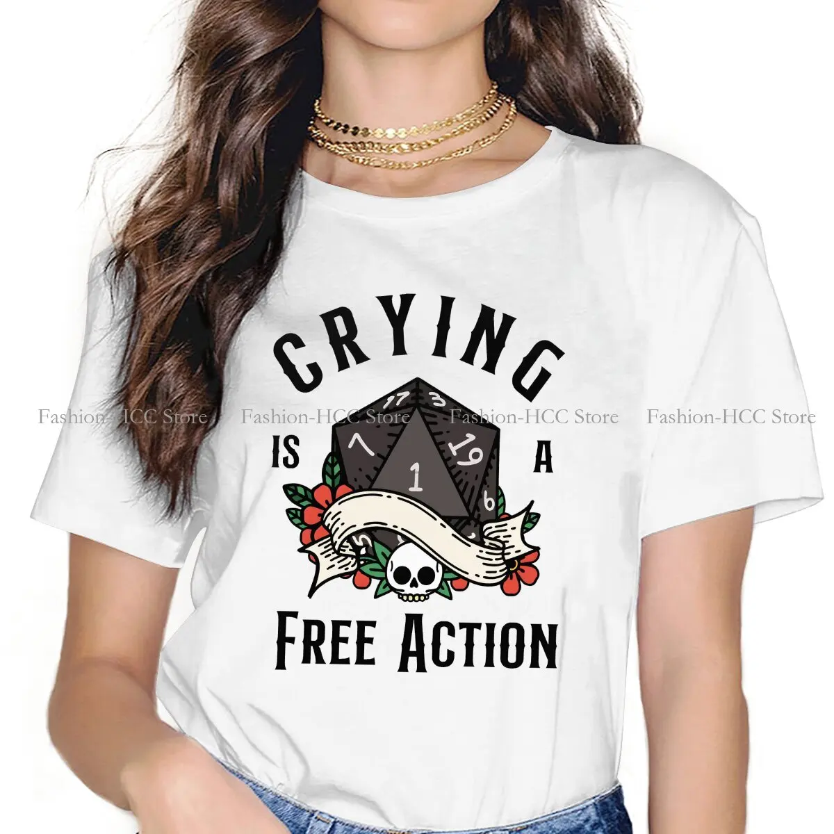 RPG Funny Critical Failure Hipster Polyester TShirts DND Female Style Streetwear T Shirt O Neck