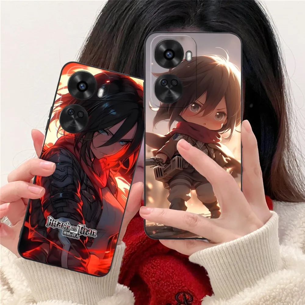 AOT Mikasa Ackerman funda de teléfono móvil para Huawei Nova 12 11 10 9 8 7 Pro SE 5G carcasa de teléfono suave negra