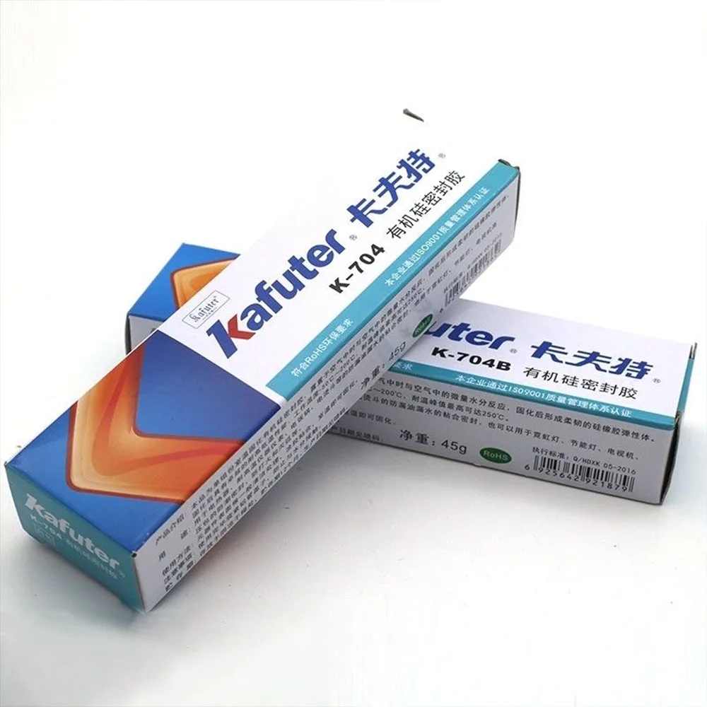 Kafuter Silicone Industrial Glue 45g High Quality K-704 705 704B RTV Silicone Rubber Black White Transparent Insulation Glue Too