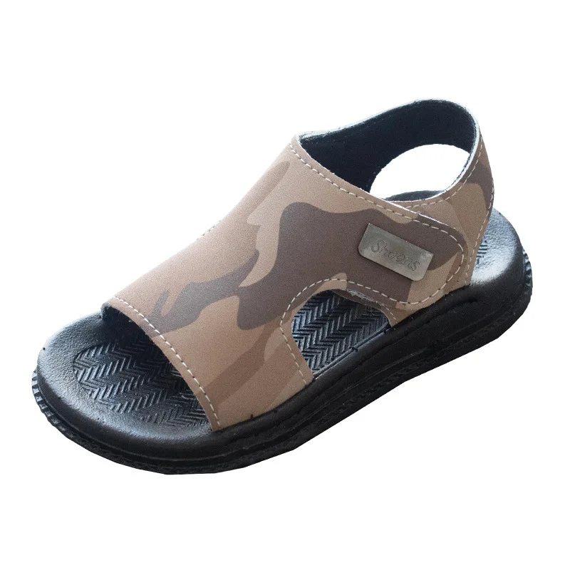 Boys Sandals Summer Fashion Camouflage Beach Shoes Anti Slip Soft Sole Kids Shoes Open Toe Leather Children Sandals Zapatos Niño