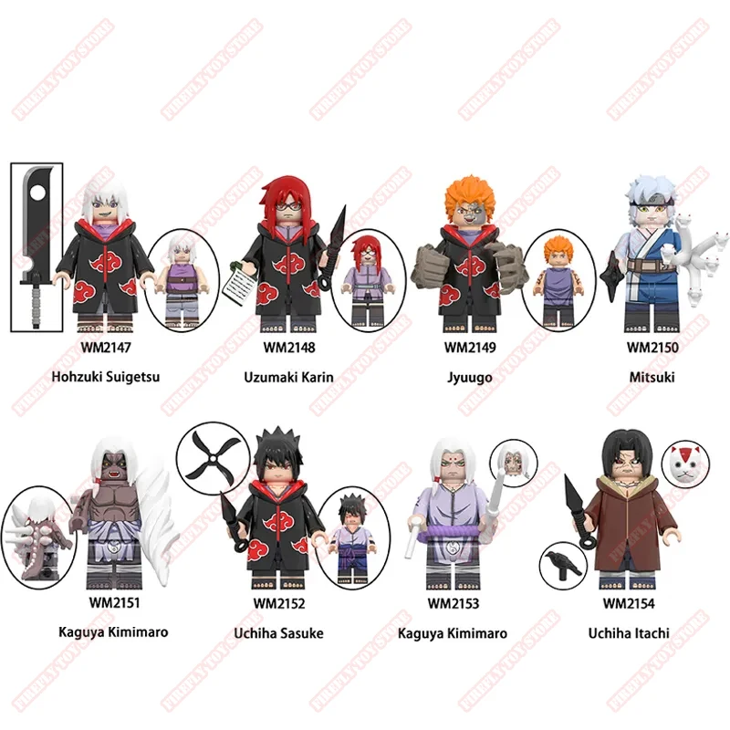 Naruto Animation Game Peripheral Toys Akatsuki Sasuke Itachi Kimimaro Small Doll Anime Figures Model Collection