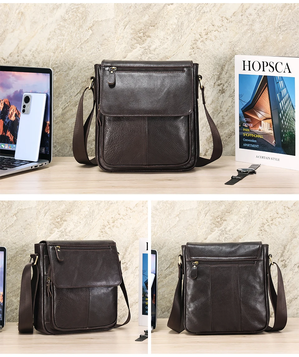 JOYIR Echtes Rindsleder Männer Vintage Handtaschen Flap männer Schulter Taschen Casual Messenger Taschen Mode Umhängetasche – Detail 8