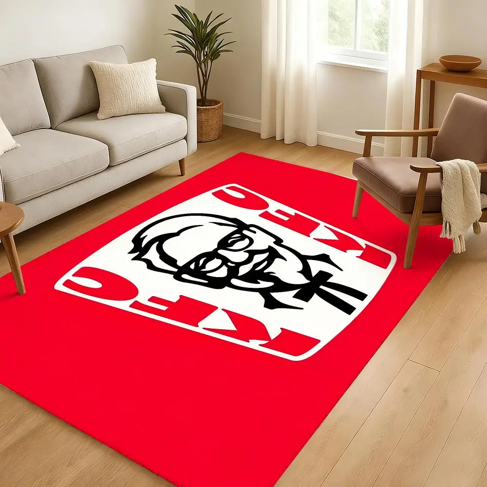 Fried chicken burger brand Floor Mat Soft Thickened Absorbent Non-Slip Bedroom Living Room Door Mat Home Decor Flannel Rugs