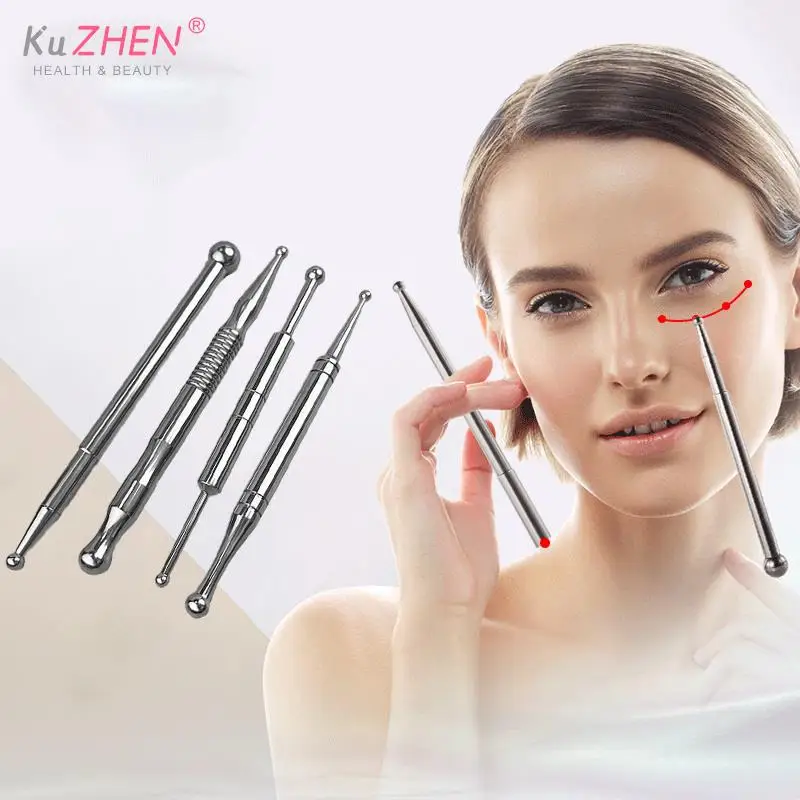 

1*Manual Acupuncture Pen Terahertz Energy Stone Massage Tool Trigger Point Massager Stick For Face Body Relax Facial Reflexology