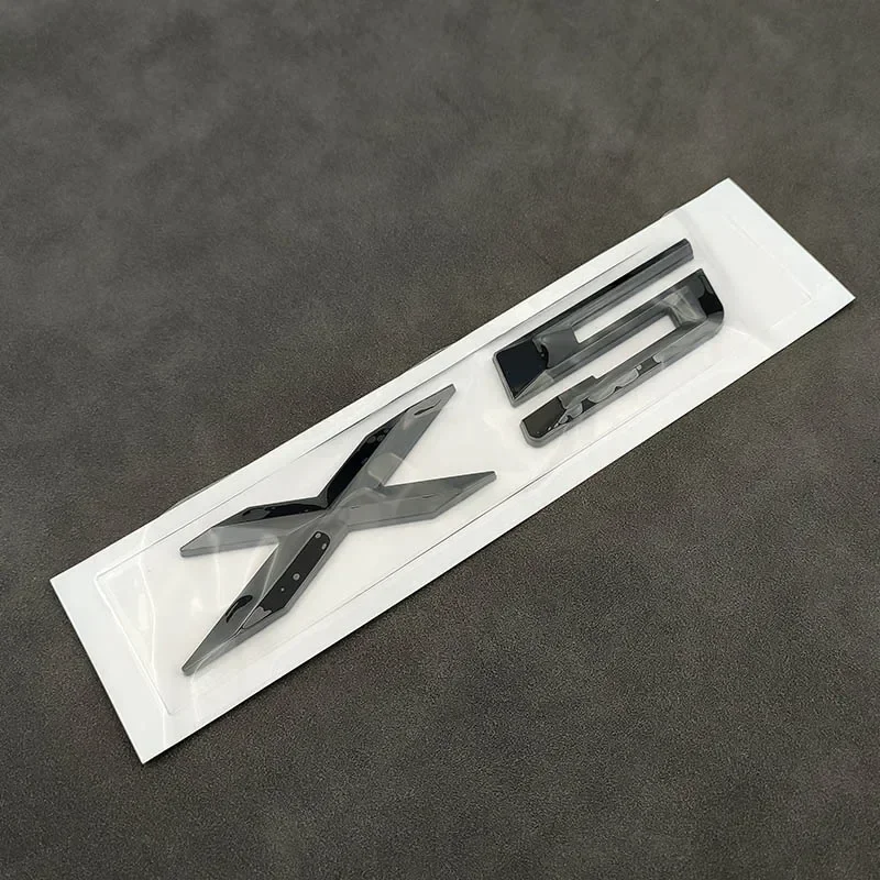 ثلاثية الأبعاد ABS لامعة الأسود سيارة الخلفي الجذع شارة مائي رسائل ملصق شعار X5 شعار لسيارات BMW X5 E70 E53 F15 G05 اكسسوارات #4