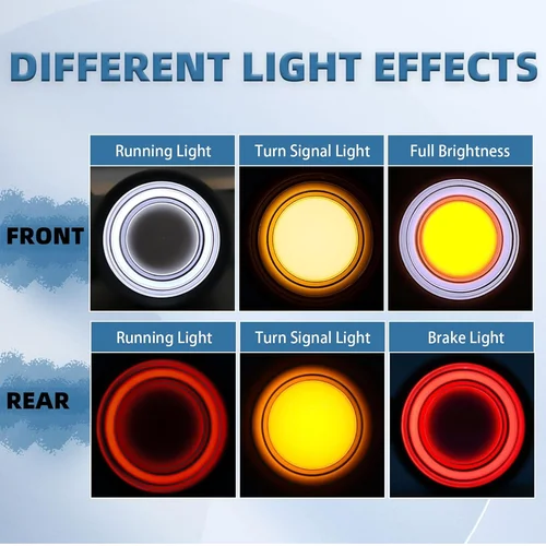Imagen 2 del producto Indicadores de bala 3 en 1, luz LED de intermitente para motocicleta, luz integrada de freno delantero y trasero para Harley Chopper Bobber