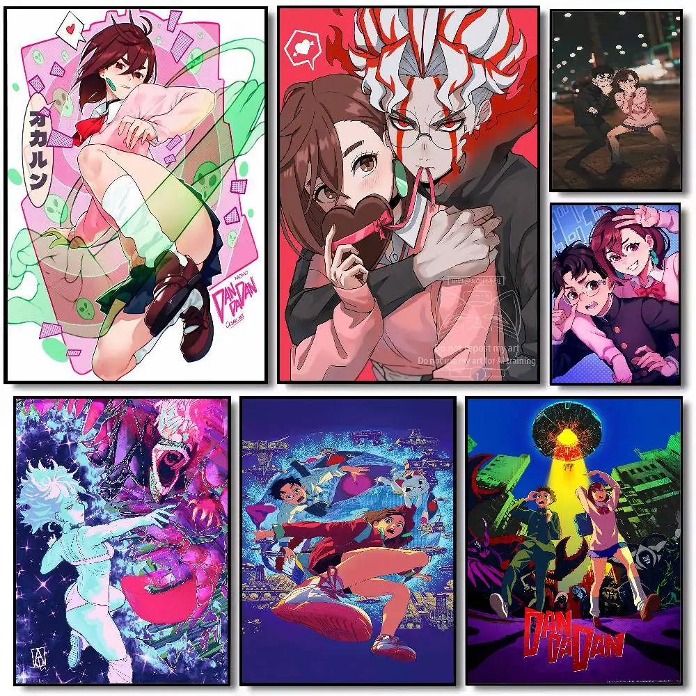 HOT ANIME DANDADAN Poster Galerie Drucke Selbstklebende Wohnkultur Dekoration Wandtattoos Wohnzimmer Aufkleber