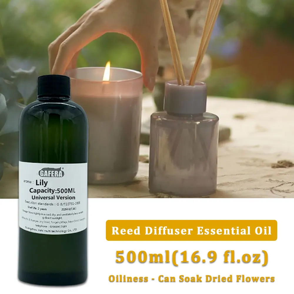 

GAFERA 500ml(16.9 fl.oz) Lily/Sheraton Essential Oils - For Reed Diffuser & Flameless Aromatherapy, Diffuser Replenish Aroma Oil