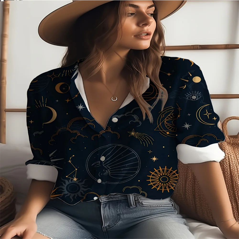 Women's Vibrant Cartoon Animal Printed Button Up Shirt With Breathable Long Sleeves, Perfect For Spring And Autumn Fashion