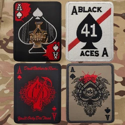 Death Card Ace of Spades A Poker Embroidery Patch Vfa-41 Black Aces United States Navy Tactical Patches Stickers On Clothing