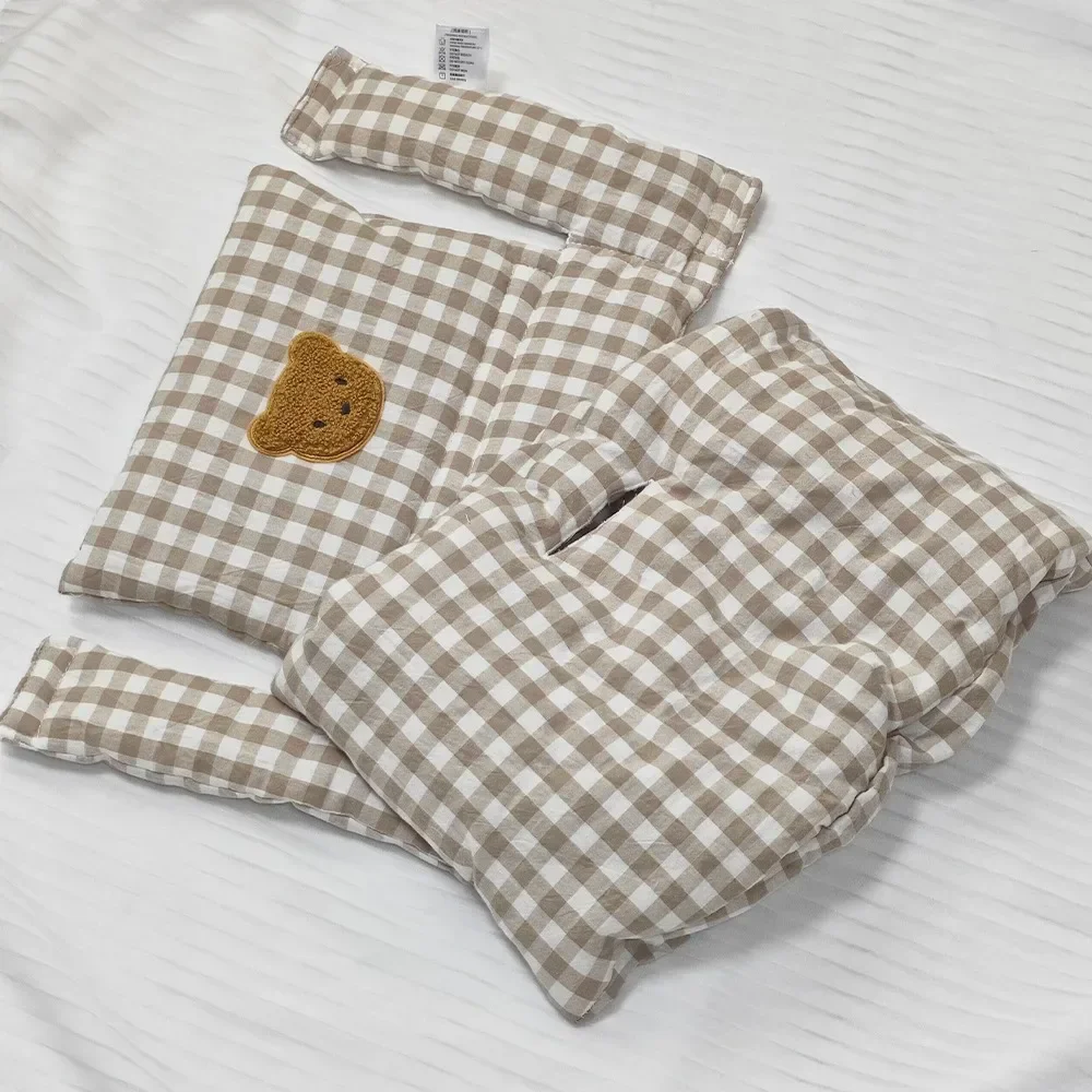 Morbido cuscino del sedile per neonati, cuscino per seggiolone per bambini, cuscino per schienale e cuscino del sedile per sedia con orso dei cartoni animati, accessori per seggioloni