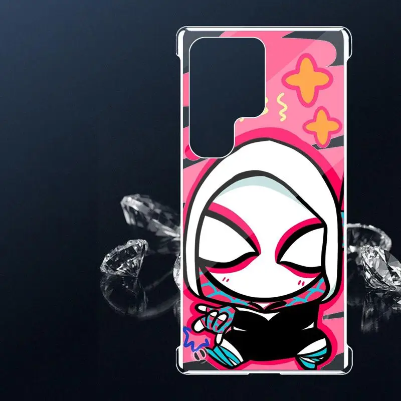 phone case for Samsung Galaxy S24 s23 Ultra FE cases s20 s21plus s22 borderless cooling clear funda Marvel Spiderman Spider Gwen