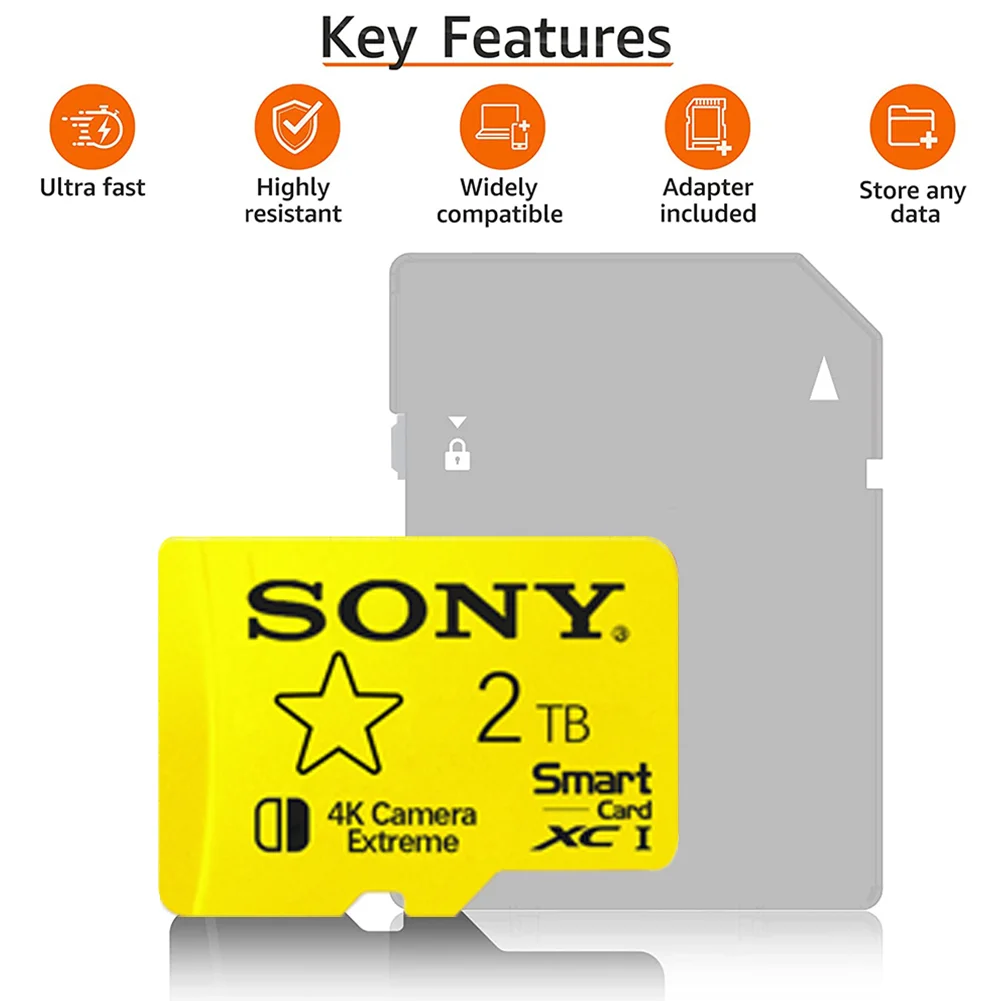Sony Memory Card High Speed 2TB 1TB Micro TF/SD Card 128GB tarjeta micro TF SD 256GB Memory Card UHS-I U3 A2 For XIAOMI Huawei