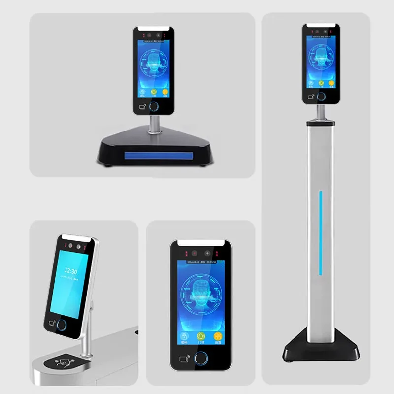 Tuya APP التحكم 5 بوصة 1080P HD شاشة WIFI AI بطاقة البيومترية الديناميكية بصمة التعرف على الوجه آلة الوصول إلى الحضور