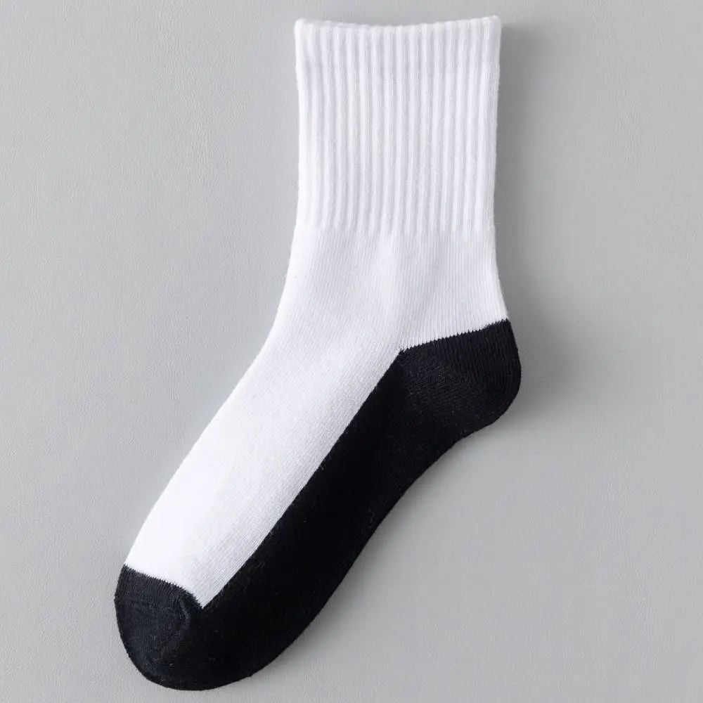 

1 pair Grey Black Sole Children White Socks Solid Color Cloth Accessories Sport Socks Absorbing Sweat Baby Hosiery Men