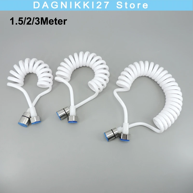 

1,5/3/2 м белая насадка 304, гибкая пружинная насадка для душа, мягкий шланг, пластиковая трубка для воды, туалета, биде, распылитель, телефонная линия, ванная комната v