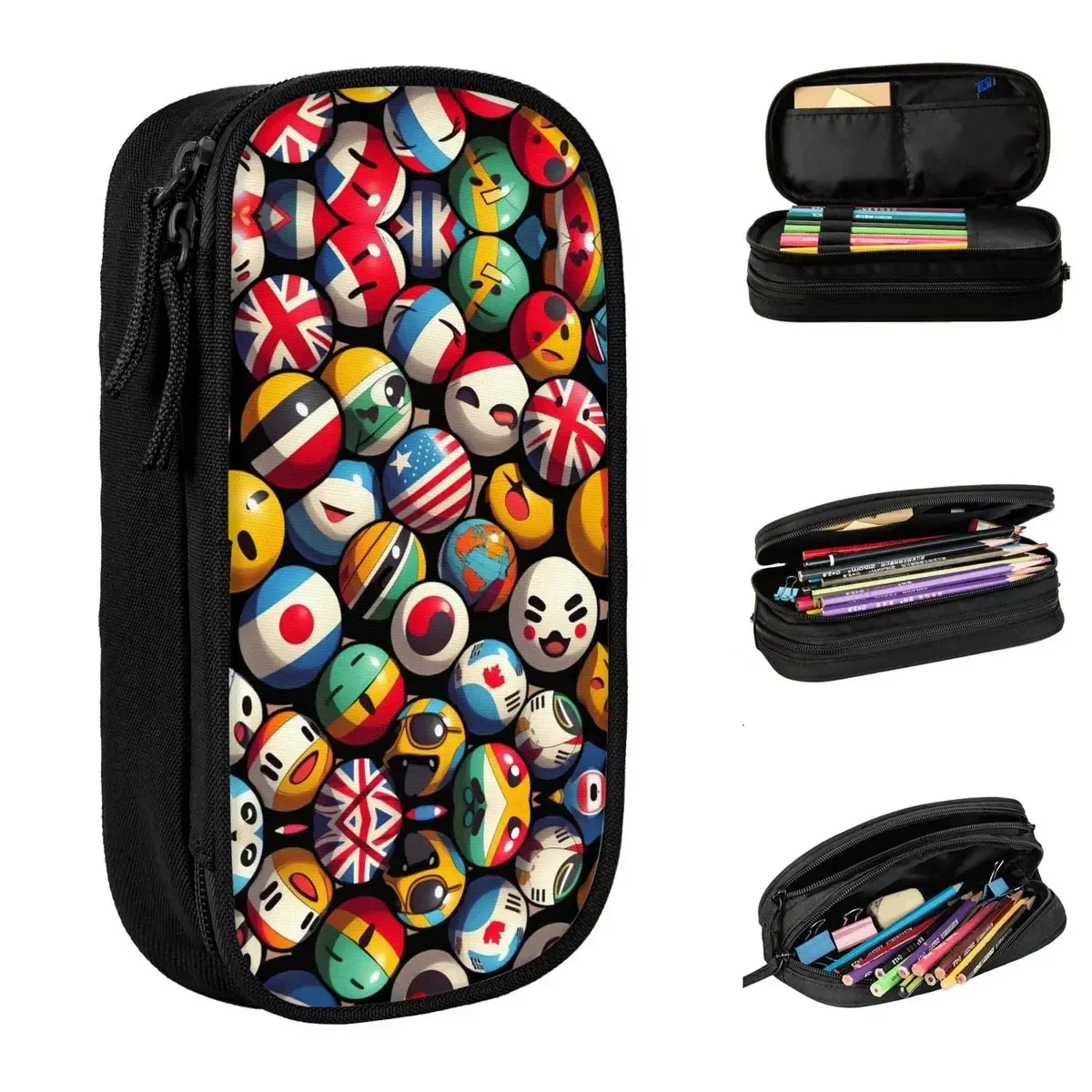 

Fashion Countryball Pencil Cases Pencil Pouch Pen Box for Girl Boy Large Storage Bags School Supplies Cosmetic Stationery