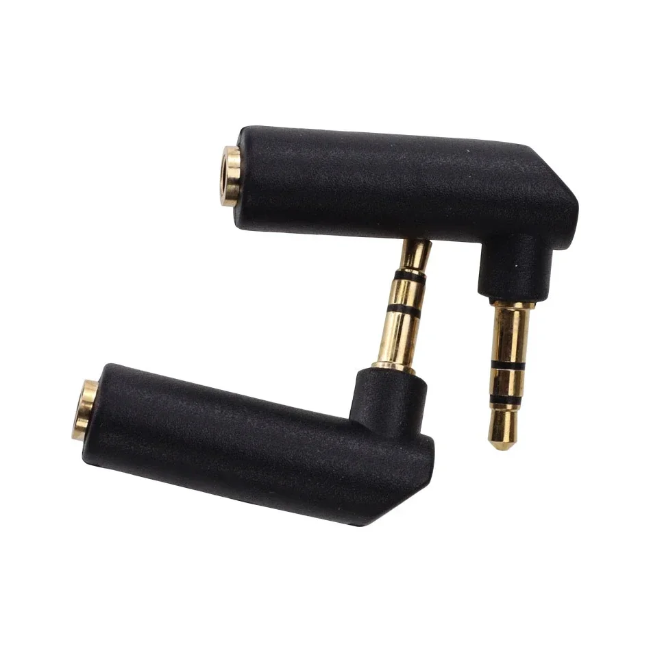 100 Uds 90 grados 3,5mm adaptador macho a hembra convertidor de codo en forma de L conector de clavija estéreo para auriculares de Audio