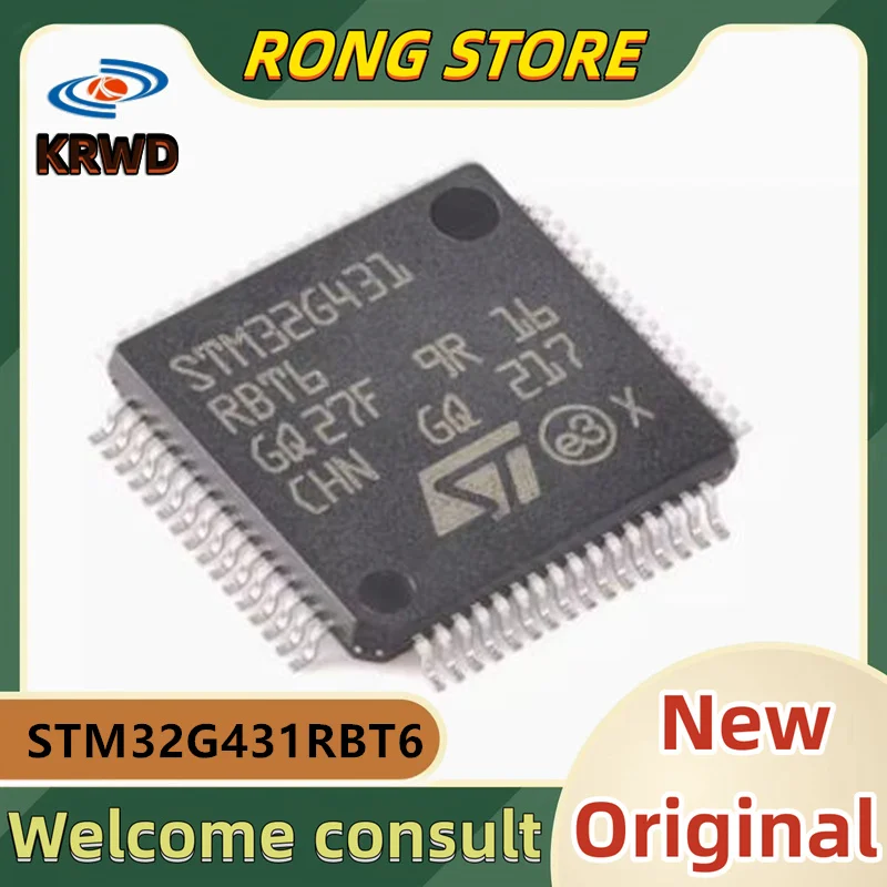 Chip novo e original IC, STM32G431, RBT6, STM32G431RBT6, STM32G431, LQFP-64, BRAÇO Cortex-M4, microcontrolador de 32 bits-MCU, 5pcs