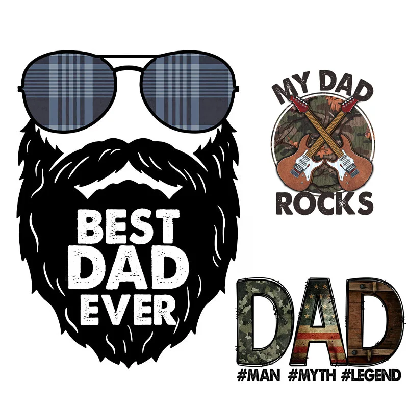 Dad Theme Decal Best Dad Ever Sticker Father Bearded Rock Wall Stickers PVC Decorative Decal Waterproof Off Road Laptop