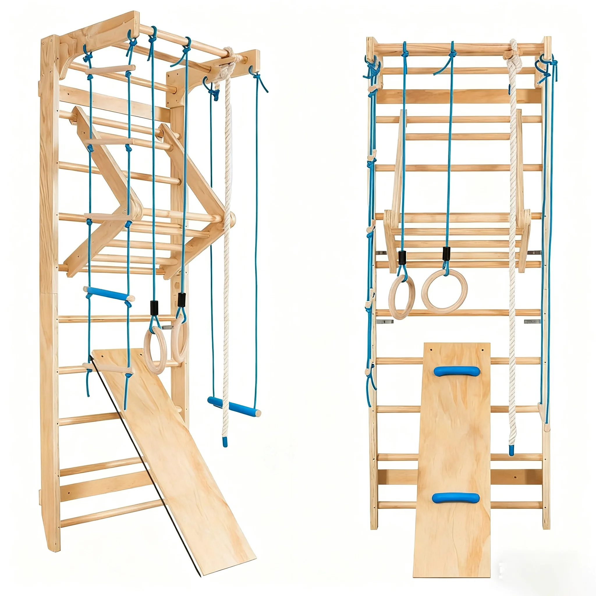 

Деревянная крытая рама для скалолазания, безопасная настенная лестница, сосна, игровая конструкция, тренажерный зал, детская крытая игровая площадка