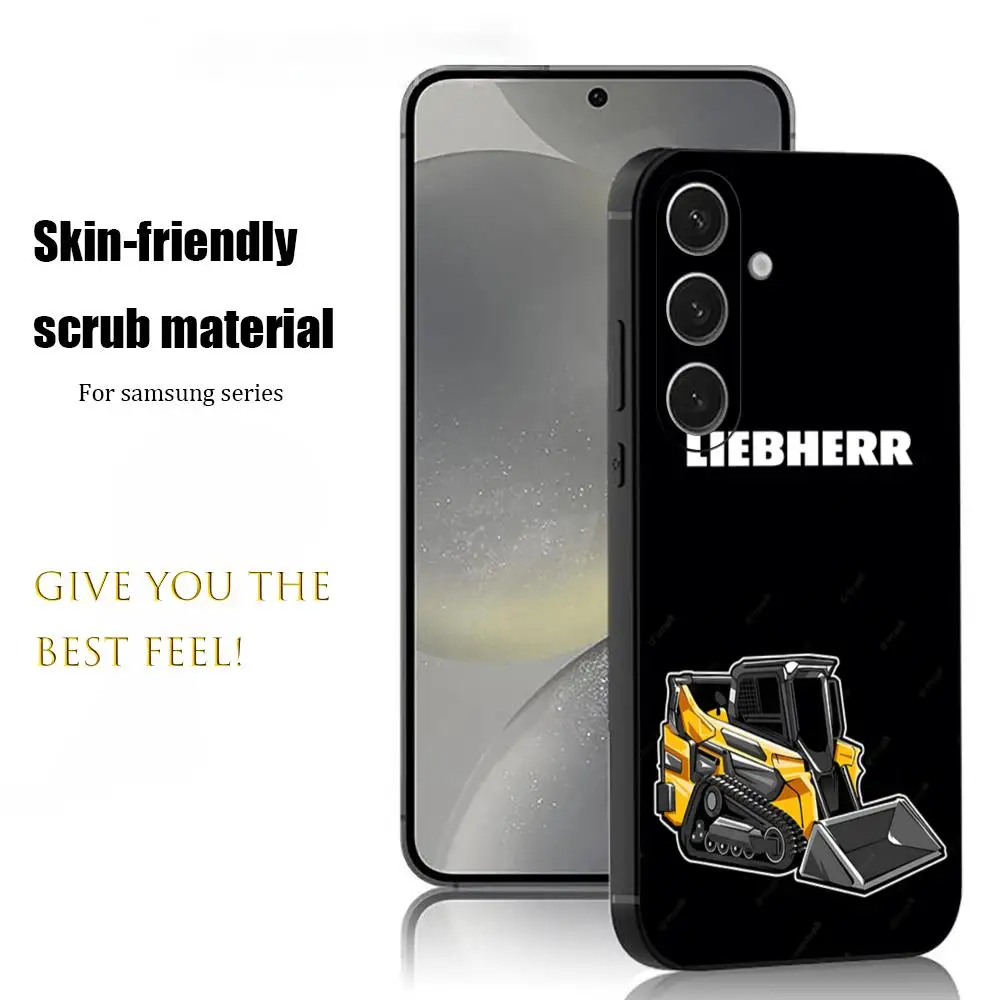 LOGO L-liebherr Excavator Phone Case For Samsung Galaxy S26 S25 S24 S23 S22 S21 Plus Ultra Note20 Soft Black