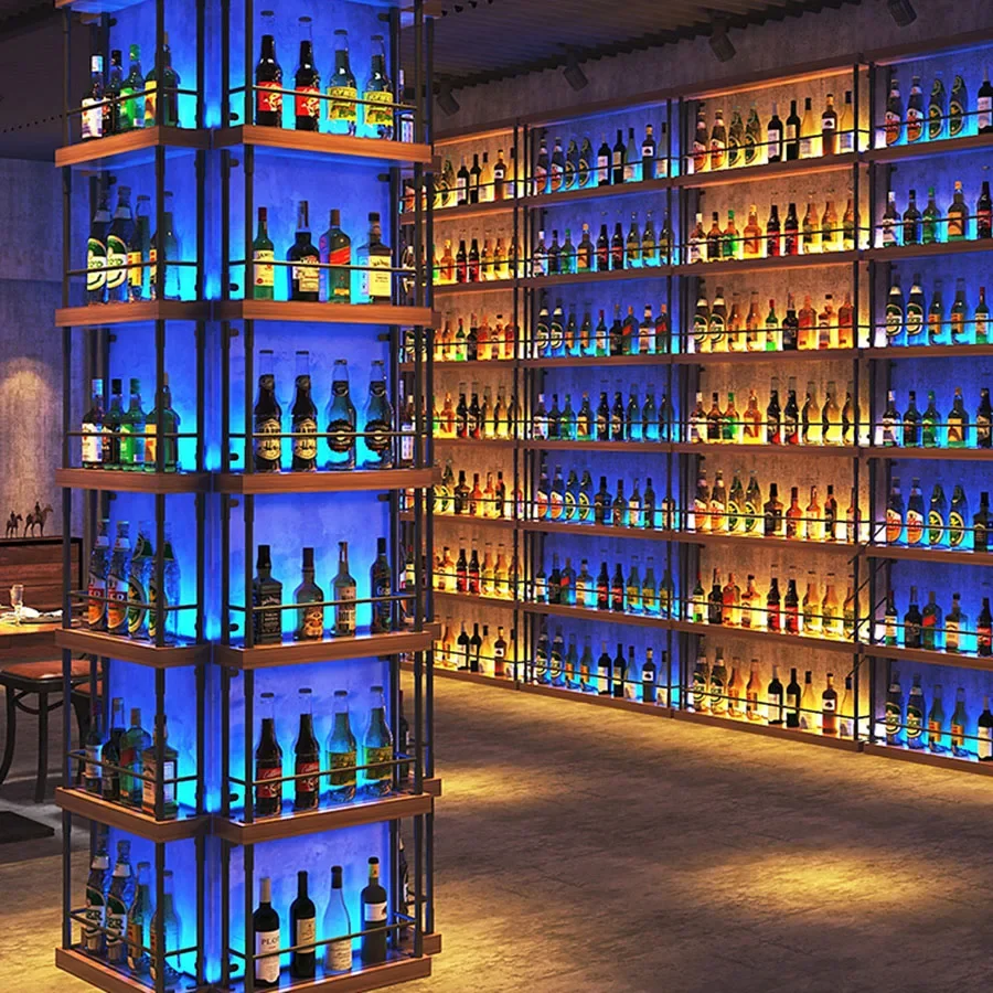 アイアンバーキャビネット工業用リビングルームモダン狭いアイデア垂直アートキッチンワインラック北欧ビトリーナヨーロッパ家具