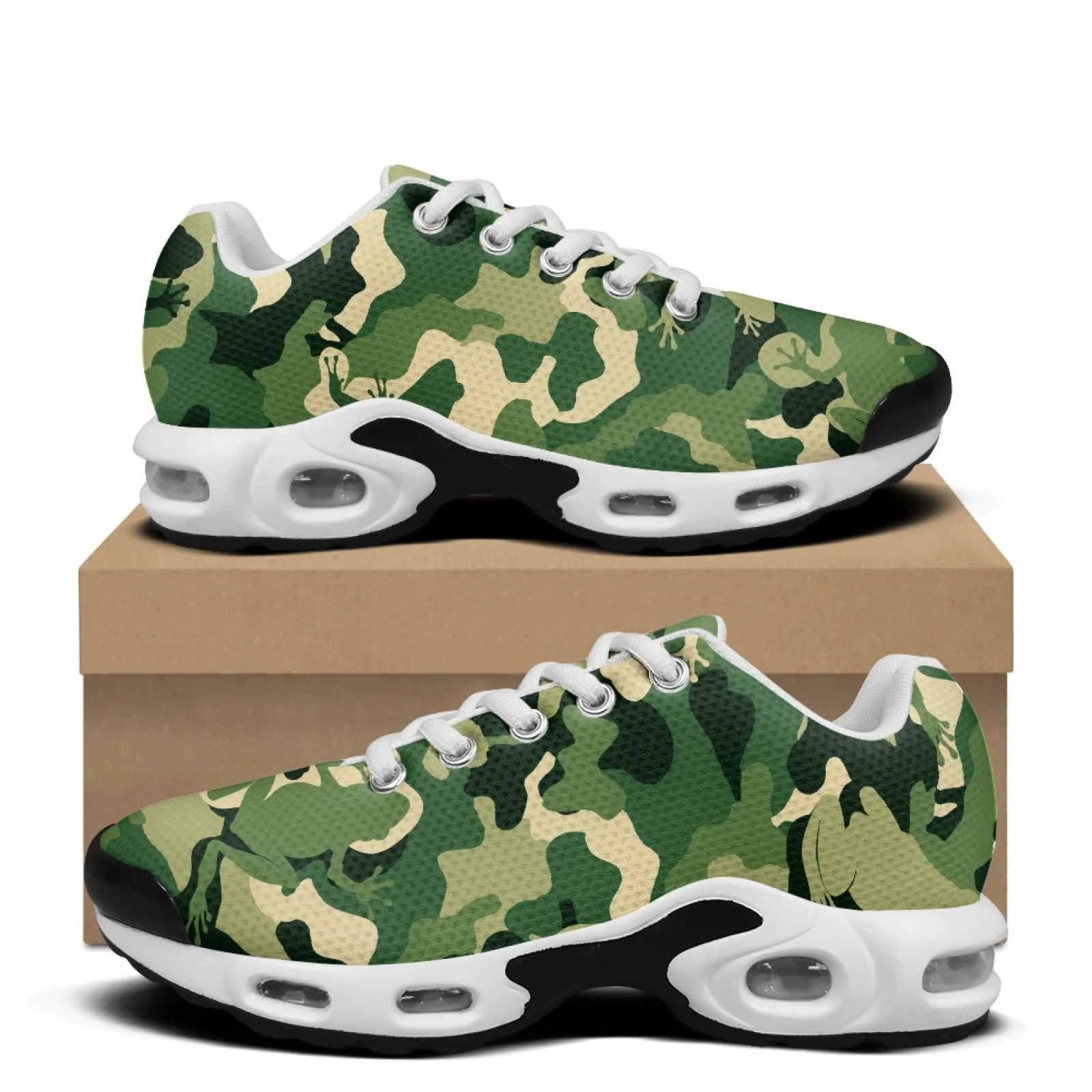 

XIXIRIMIDO Camouflage Air-Cushioned Sneakers Women's Running Shoes Men's Commuter Shoe Lightweight Breathable Soft Comfortable