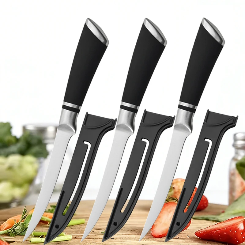 WXCOO 6-Zoll-Küchenmesser, professionelles Ausbeinmesser aus Edelstahl, Chef, Schlachtung, Fisch, Fleisch, Hackmesser, Schneidmesser für Obst