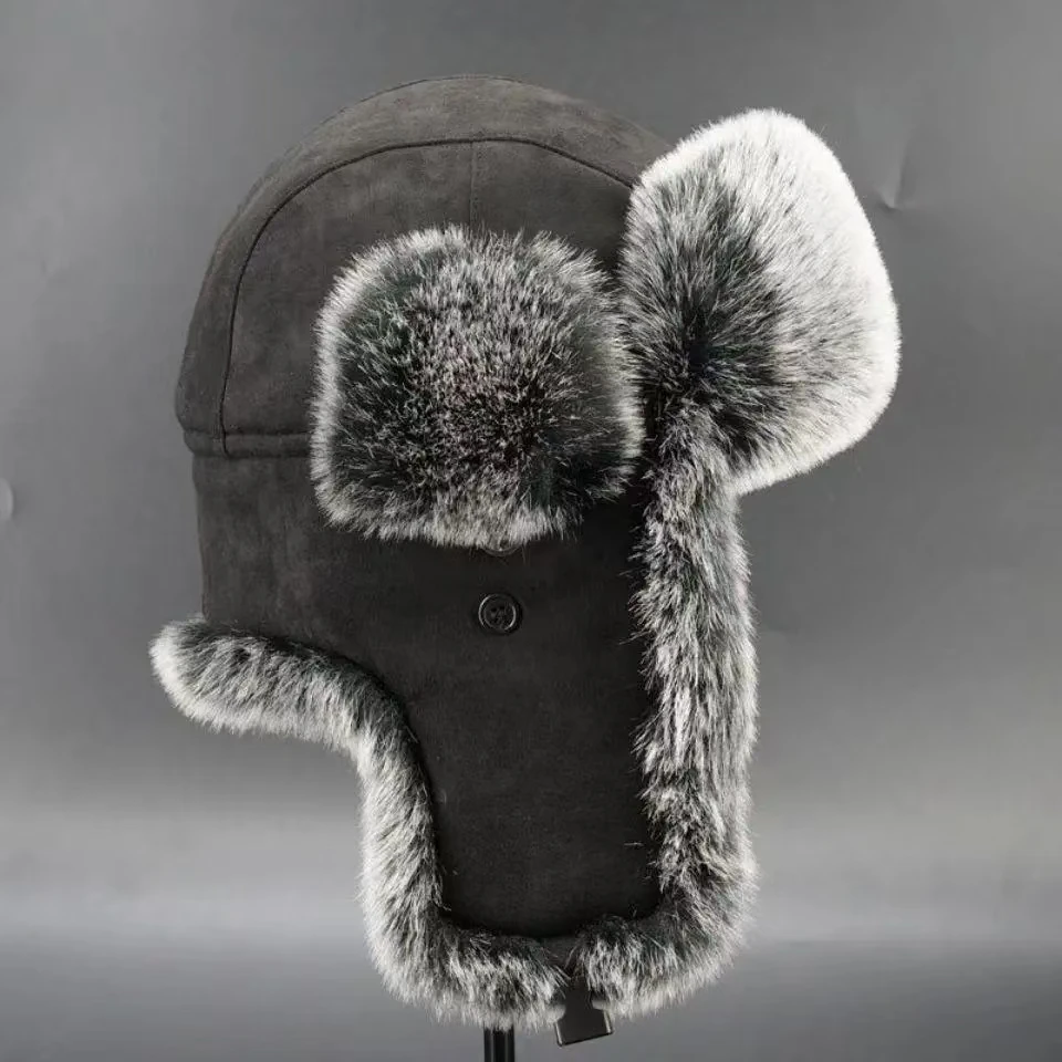 Zimowe pluszowe czapki bomberki dla kobiet Mężczyźni Imitacja sztucznego futra Rosyjska czapka Ushanka Czapka Northeast Unisex Ciepła czapka śnieżna