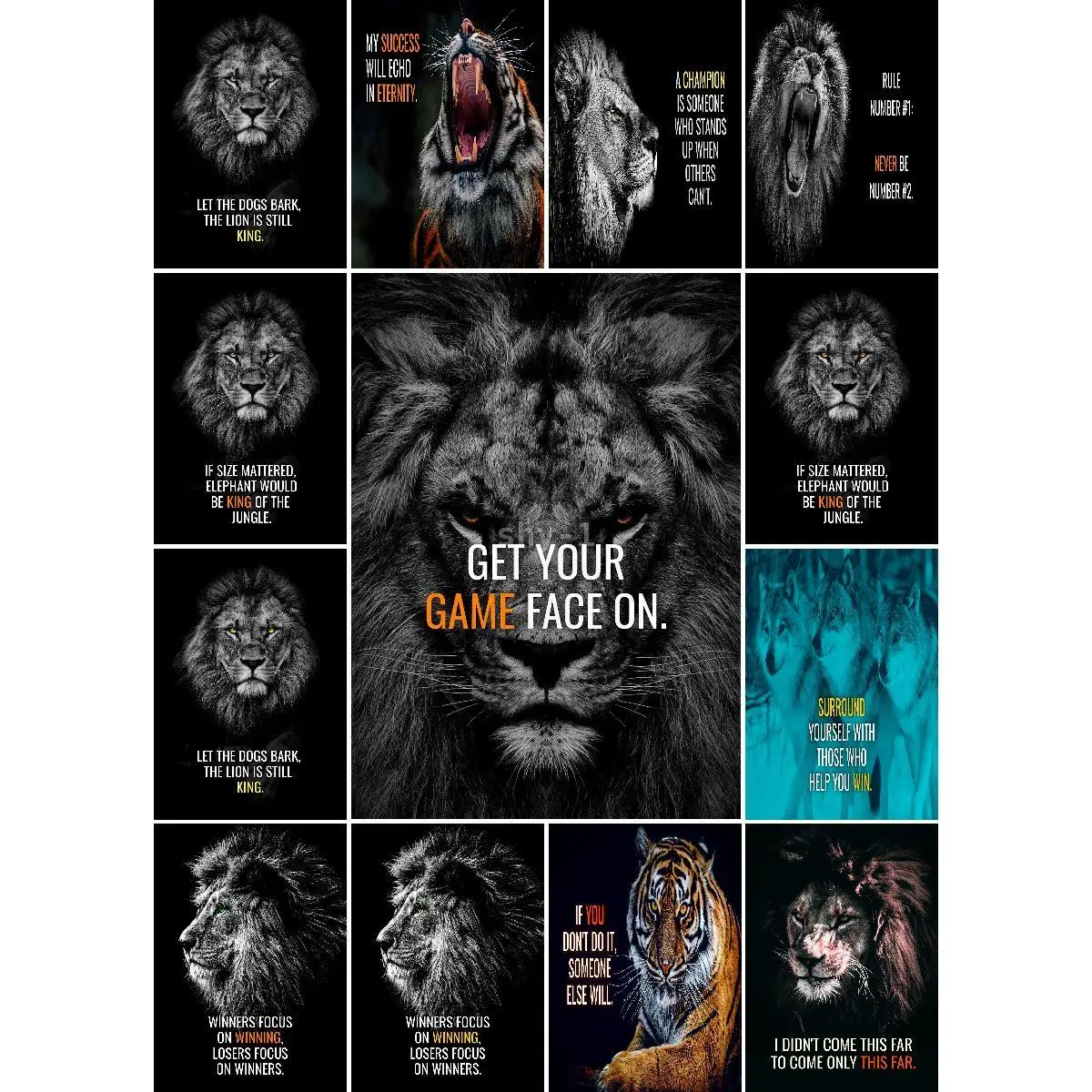 Tiger Eternal Echo Wall Art Poster  Text Art Collection for Modern Interior Design Home Decor